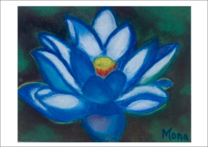 Pastel #16<br/><small><em>Blue Lotus with Red Center</em></small>